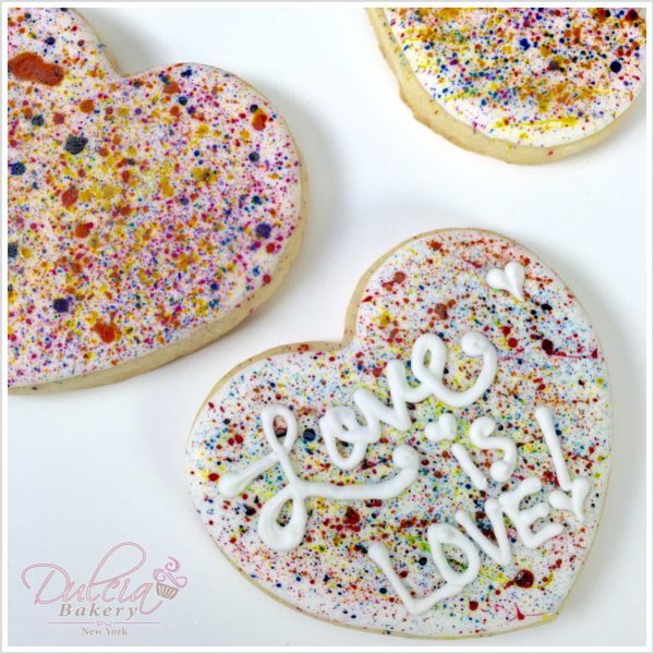 Spattered Heart Cookies